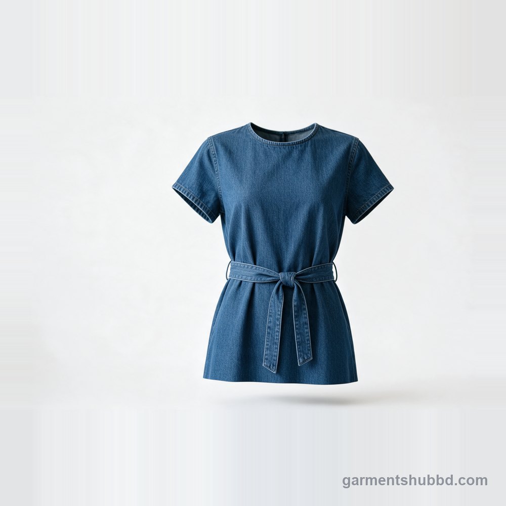 Belted denim dresses