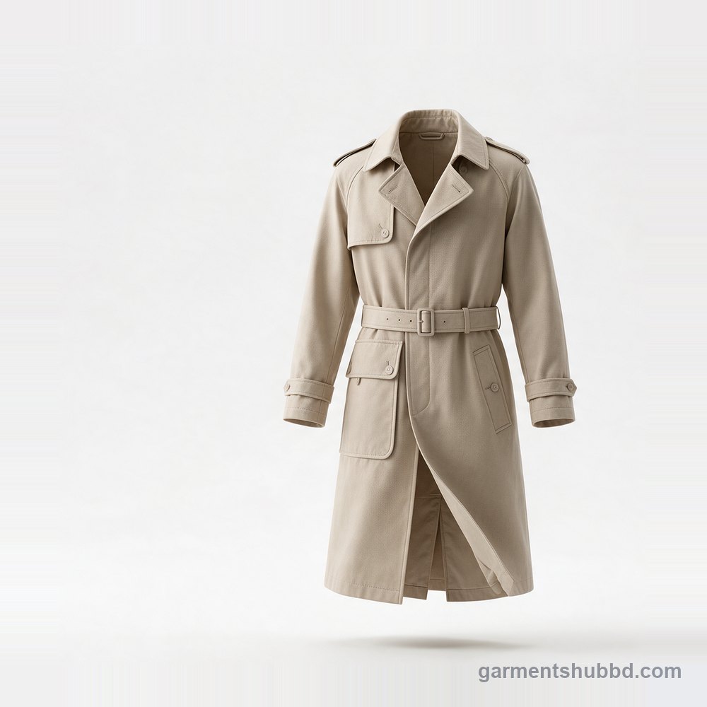 Cotton gabardine trench coats