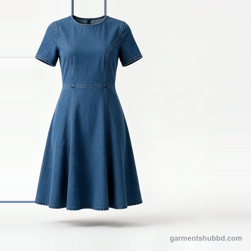 Midi denim dress